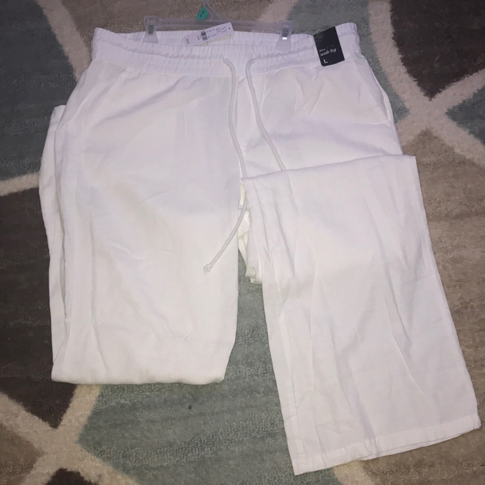 NEW YORK COMPANY WIDE LEG LINEN PANTS